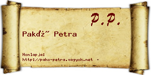 Pakó Petra névjegykártya